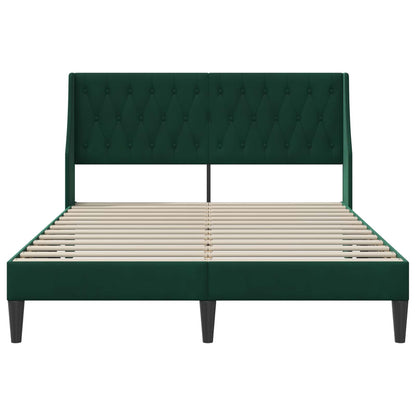 Struttura del letto Verde Scuro 140 x 190 cm Velluto | homemem39