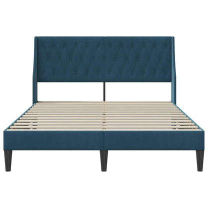 Struttura del letto con testiera Blu 140 x 190 cm Velluto | homemem39