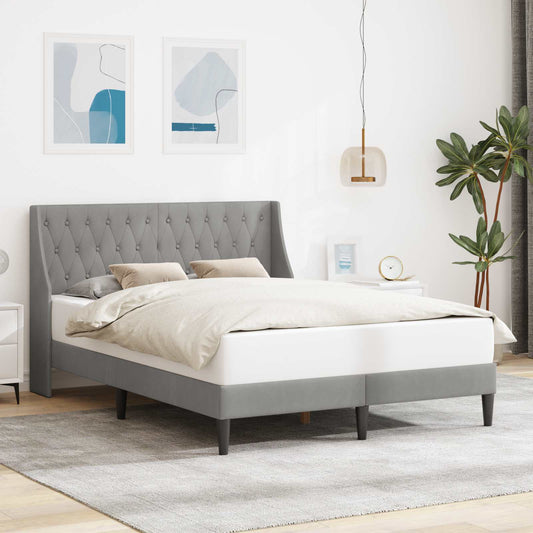 Struttura del letto Grigio chiaro 140 x 200 cm Velluto | homemem39