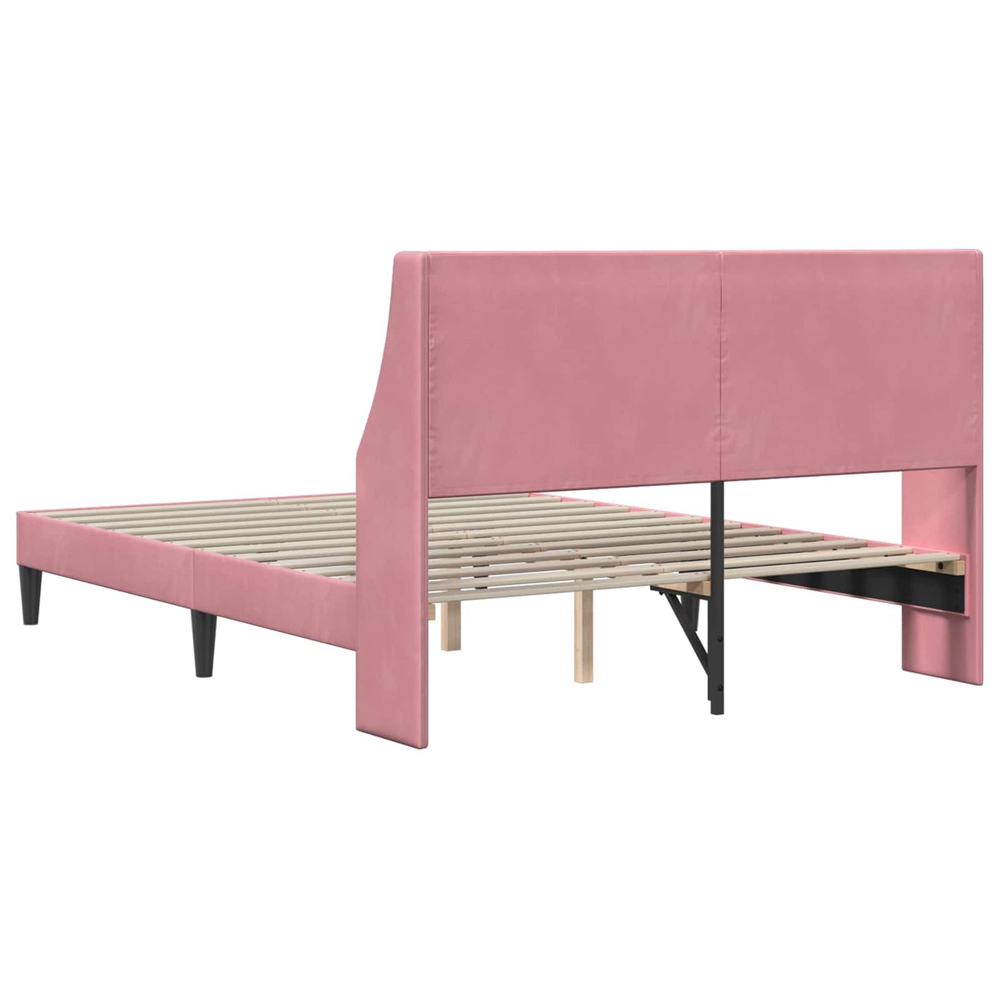 Struttura del letto con testiera Rosa 140 x 200 cm Velluto | homemem39