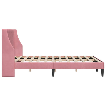 Struttura del letto con testiera Rosa 140 x 200 cm Velluto | homemem39