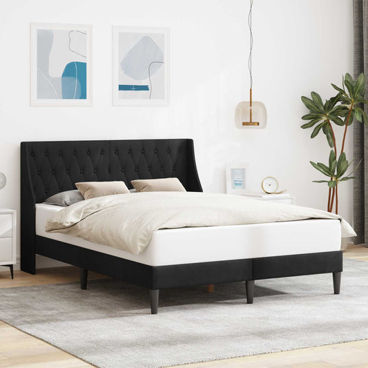 Struttura del letto con testiera Nero 140 x 200 cm Velluto | homemem39