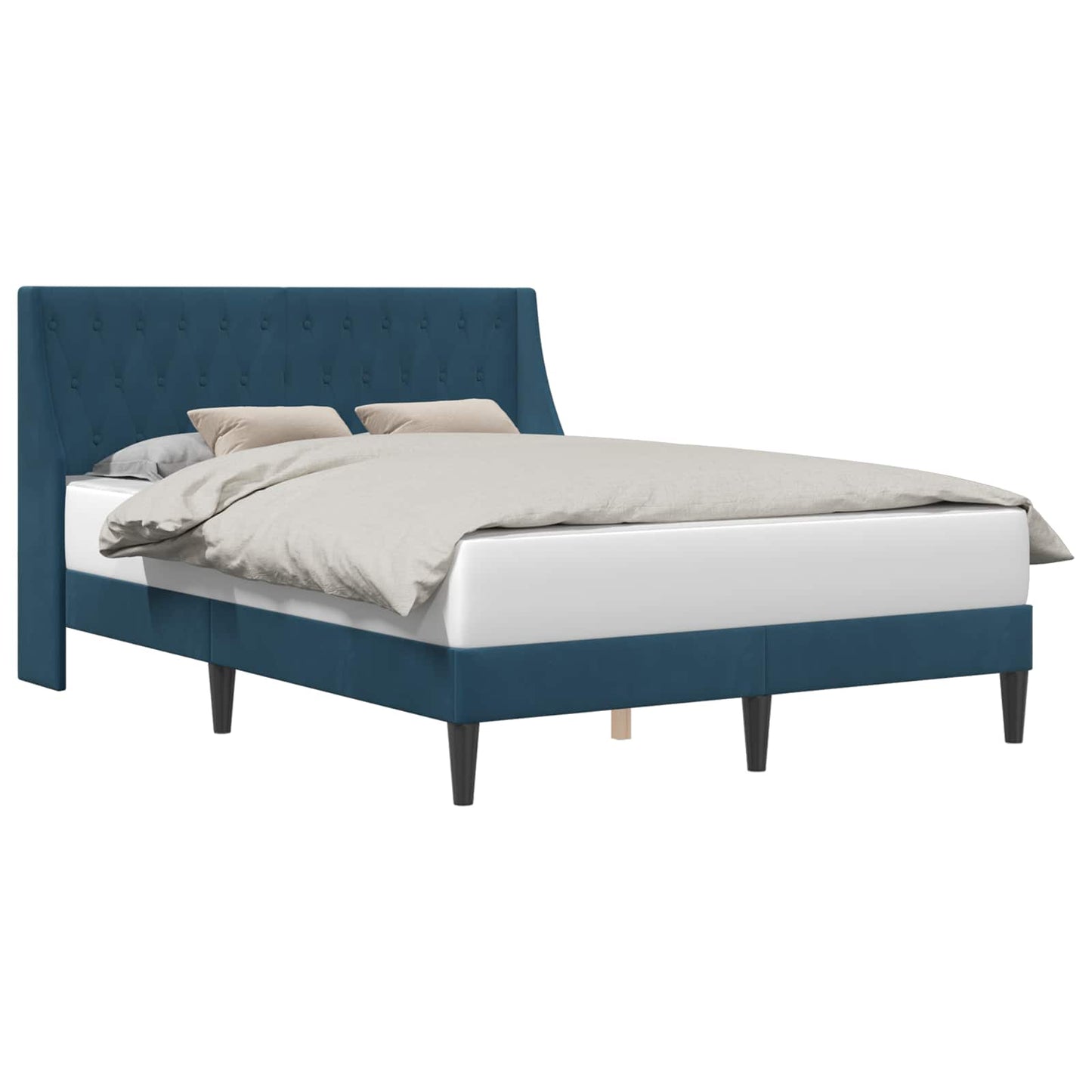 Struttura del letto con testiera Blu 140 x 200 cm Velluto | homemem39
