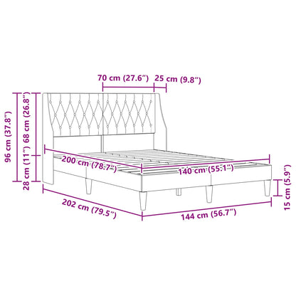 Struttura del letto con testiera Blu 140 x 200 cm Velluto | homemem39