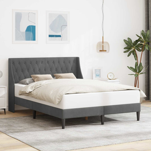 Struttura del letto Grigio scuro 160 x 200 cm Velluto | homemem39