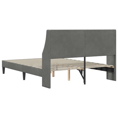 Struttura del letto Grigio scuro 160 x 200 cm Velluto | homemem39