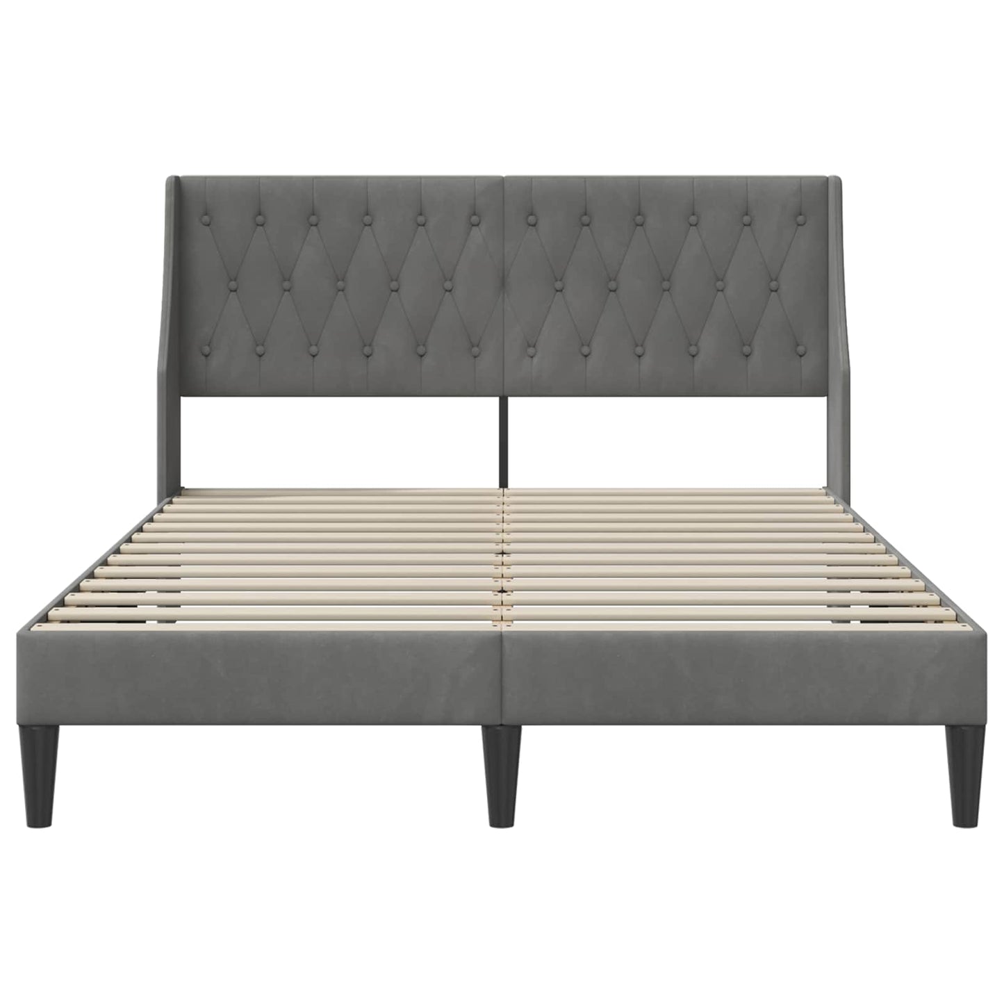 Struttura del letto Grigio scuro 160 x 200 cm Velluto | homemem39