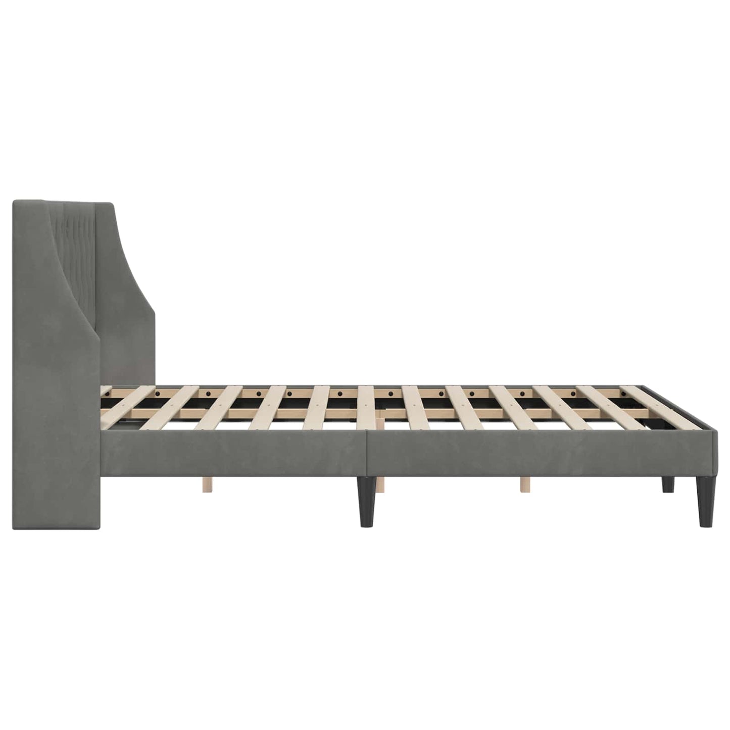 Struttura del letto Grigio scuro 160 x 200 cm Velluto | homemem39