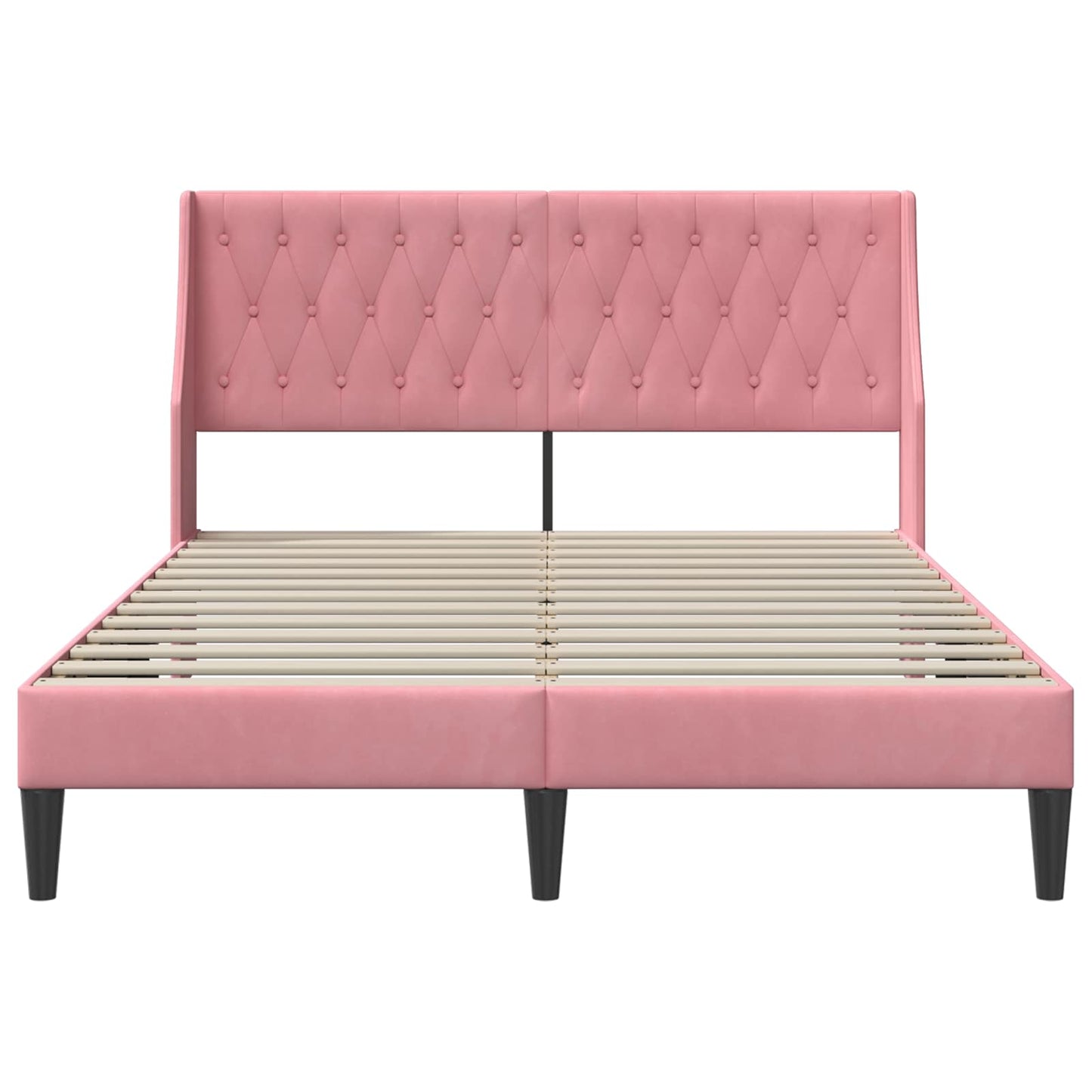 Struttura del letto con testiera Rosa 160 x 200 cm Velluto | homemem39