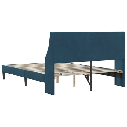 Struttura del letto con testiera Blu 160 x 200 cm Velluto | homemem39