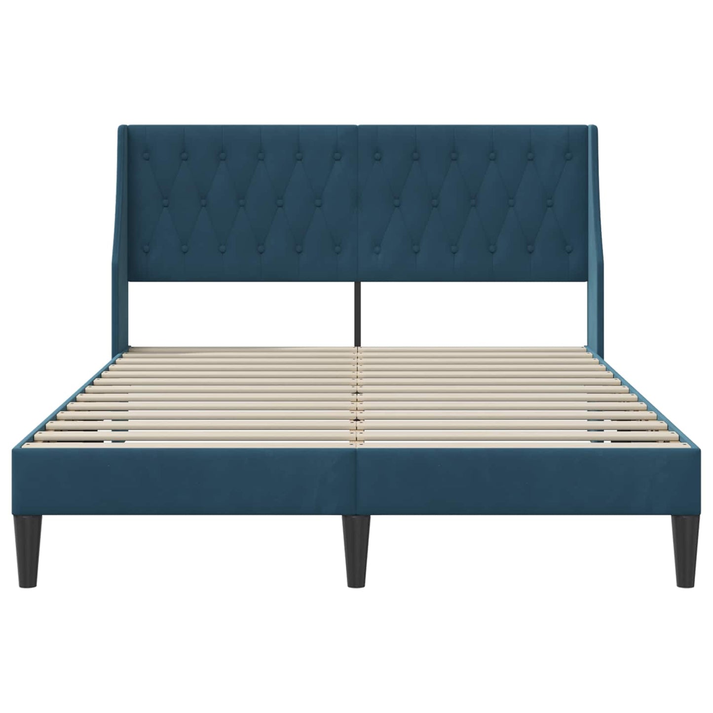 Struttura del letto con testiera Blu 160 x 200 cm Velluto | homemem39