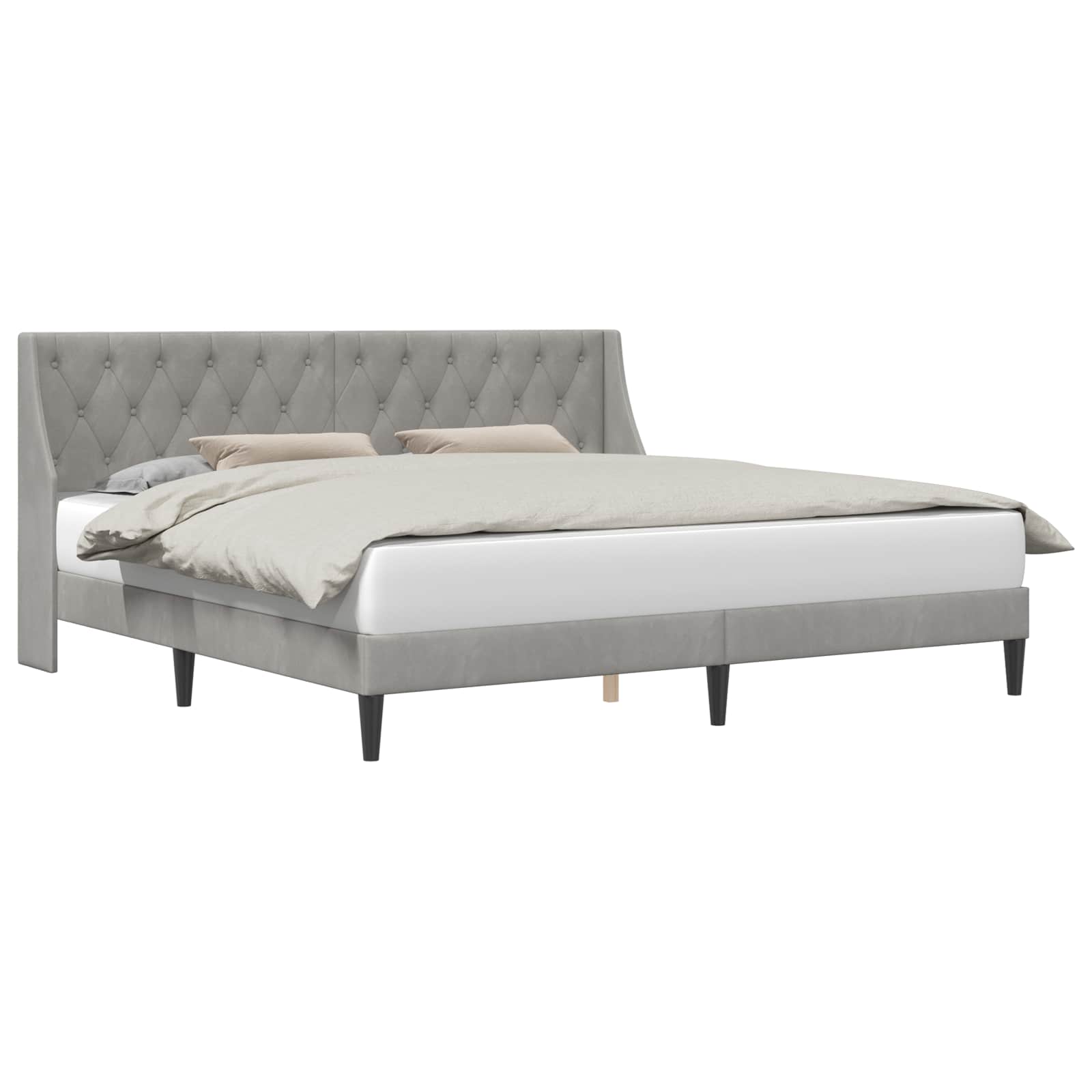 Struttura del letto Grigio chiaro 180 x 200 cm Velluto | homemem39