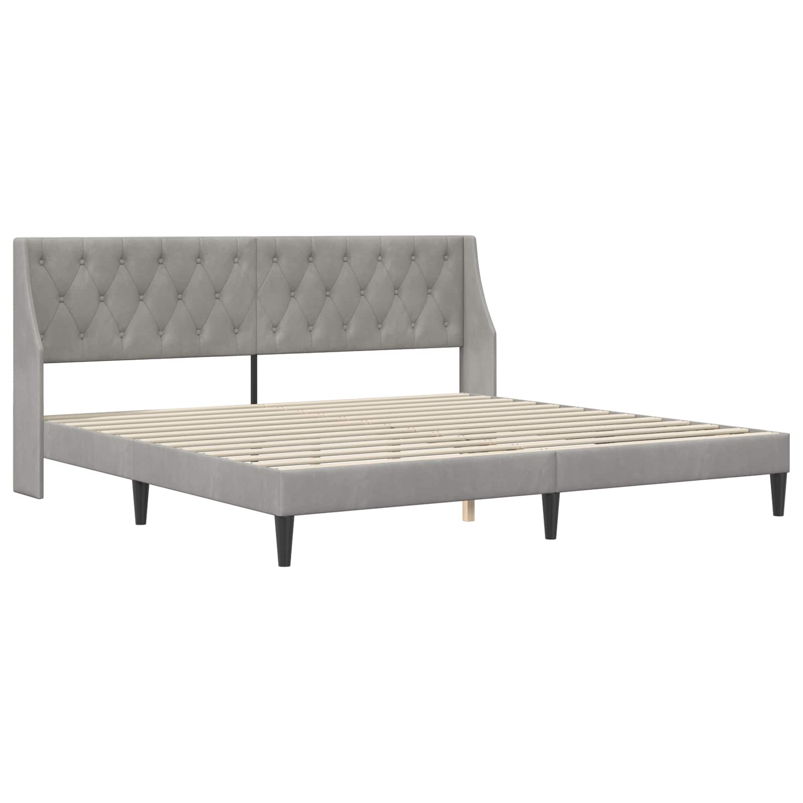 Struttura del letto Grigio chiaro 180 x 200 cm Velluto | homemem39