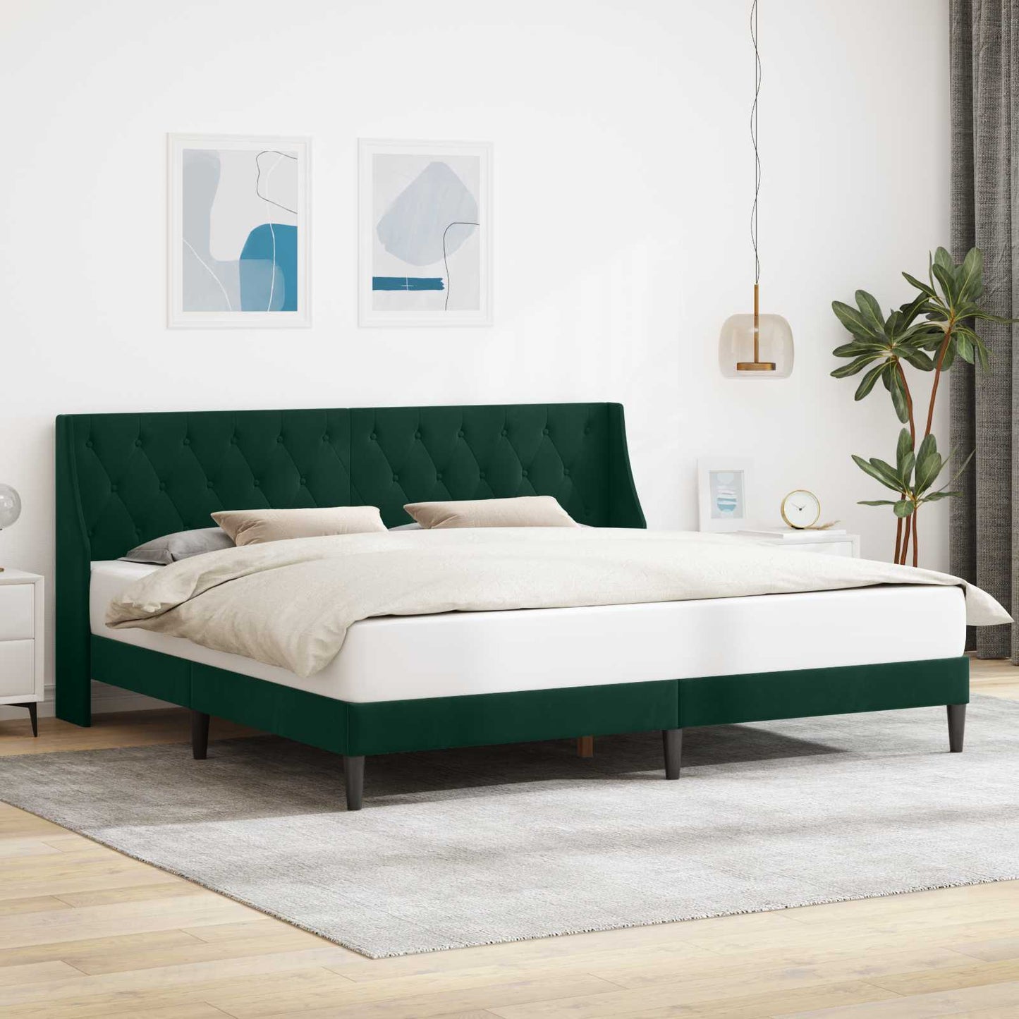 Struttura del letto Verde Scuro 180 x 200 cm Velluto | homemem39