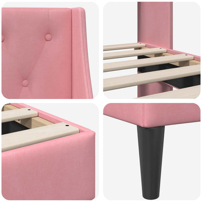 Struttura del letto con testiera Rosa 180 x 200 cm Velluto | homemem39