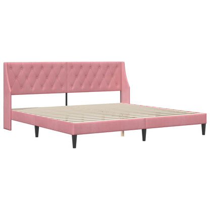 Struttura del letto con testiera Rosa 180 x 200 cm Velluto | homemem39