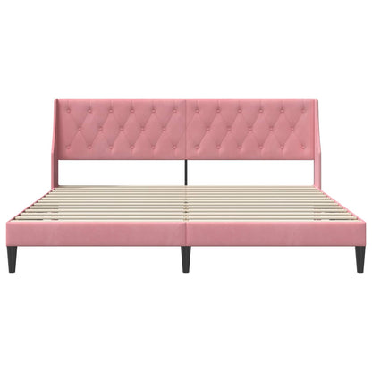 Struttura del letto con testiera Rosa 180 x 200 cm Velluto | homemem39