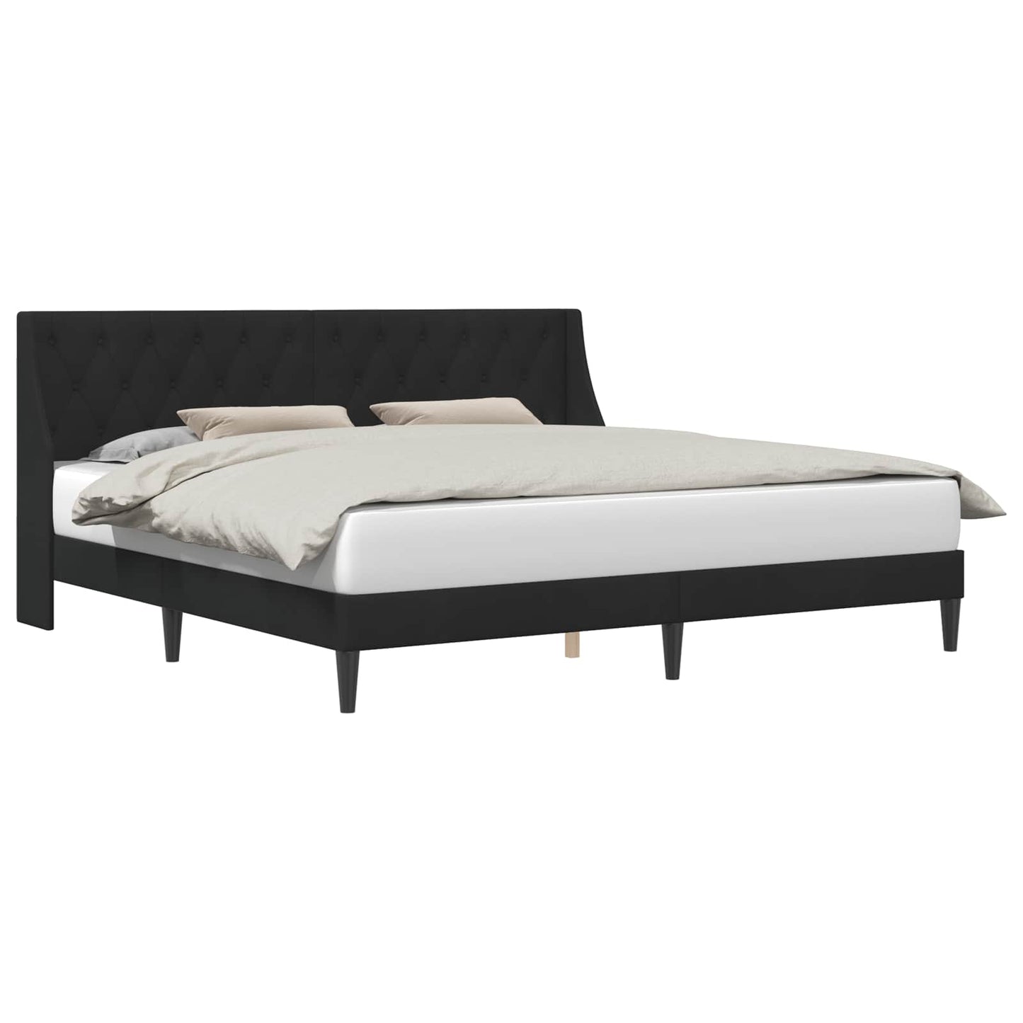 Struttura del letto con testiera Nero 180 x 200 cm Velluto | homemem39