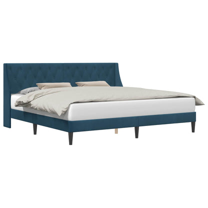 Struttura del letto con testiera Blu 180 x 200 cm Velluto | homemem39