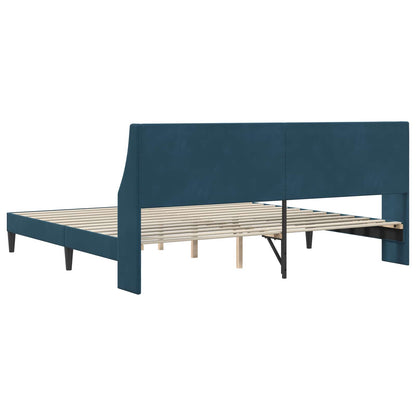Struttura del letto con testiera Blu 180 x 200 cm Velluto | homemem39