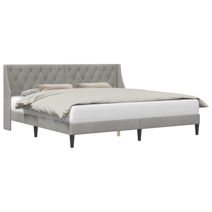 Struttura del letto Grigio chiaro 200 x 200 cm Velluto | homemem39