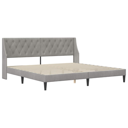 Struttura del letto Grigio chiaro 200 x 200 cm Velluto | homemem39