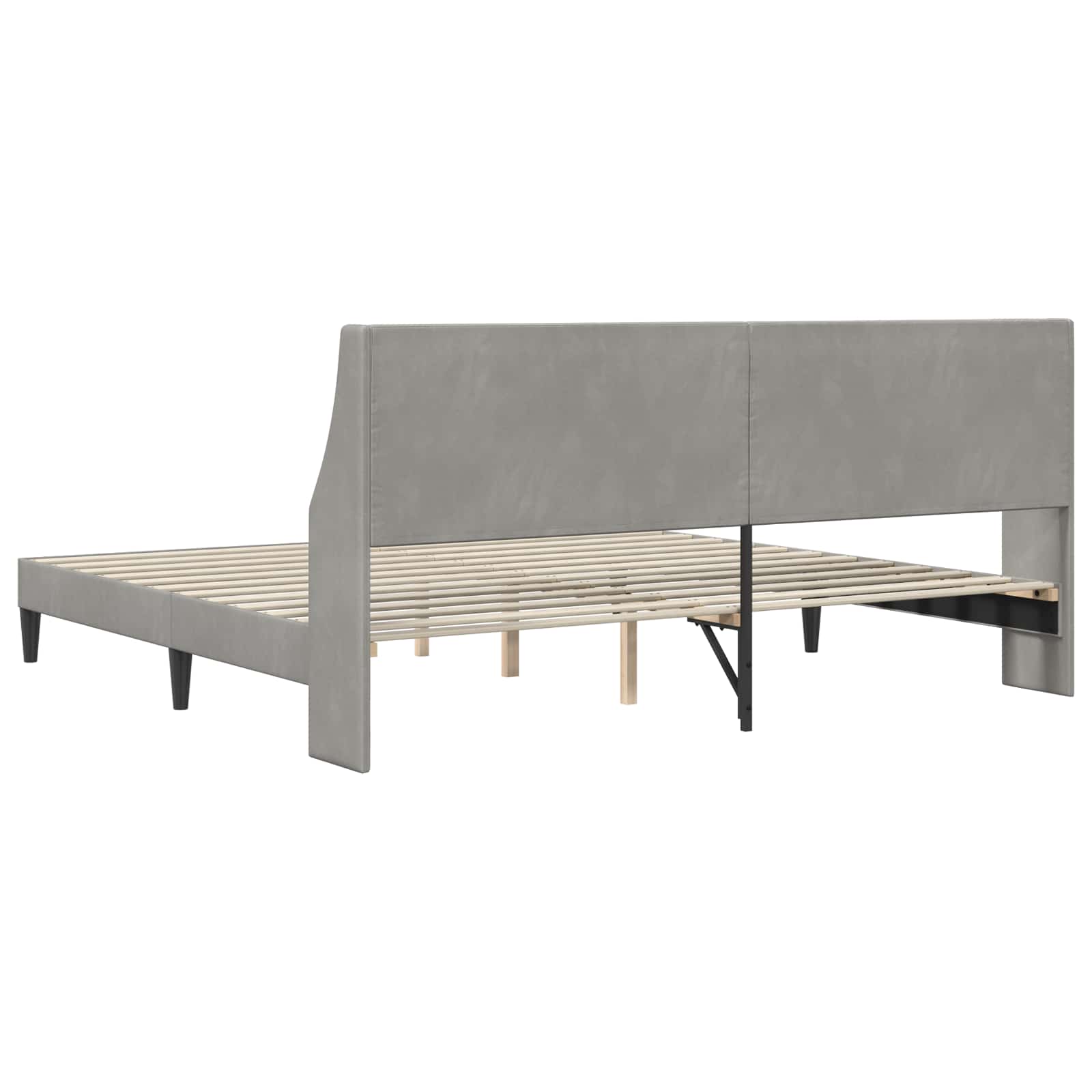Struttura del letto Grigio chiaro 200 x 200 cm Velluto | homemem39