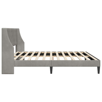 Struttura del letto Grigio chiaro 200 x 200 cm Velluto | homemem39