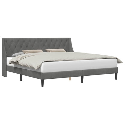Struttura del letto Grigio scuro 200 x 200 cm Velluto | homemem39
