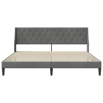 Struttura del letto Grigio scuro 200 x 200 cm Velluto | homemem39