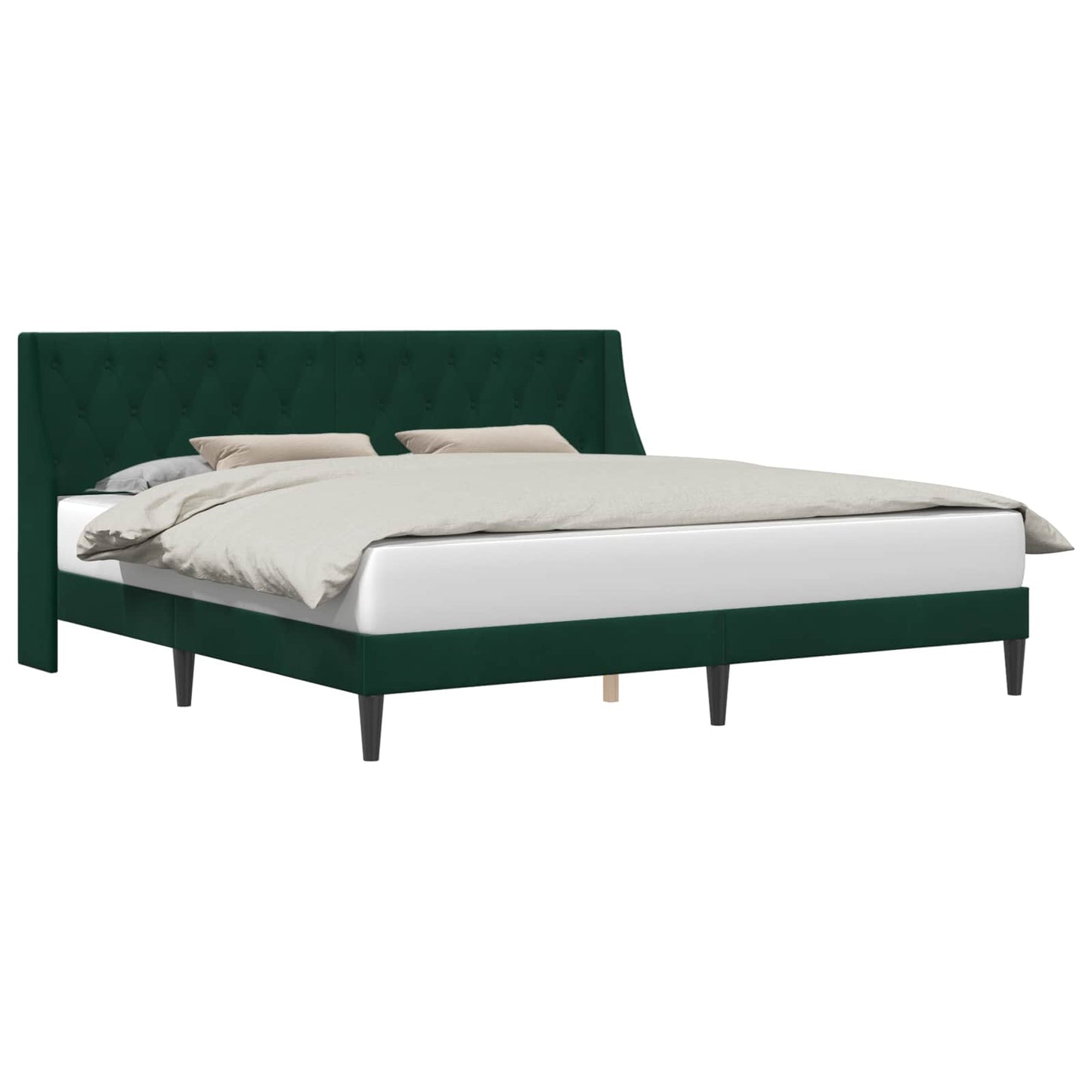 Struttura del letto Verde Scuro 200 x 200 cm Velluto | homemem39