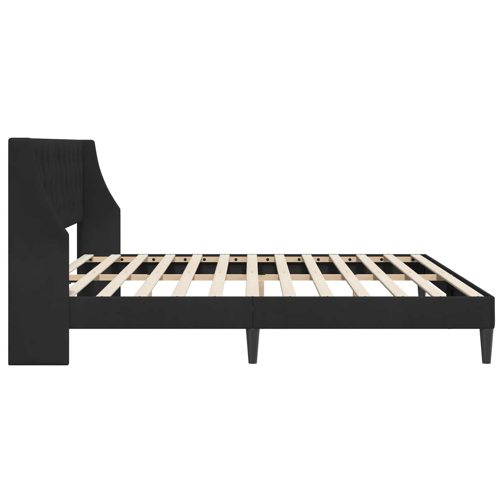 Struttura del letto con testiera Nero 200 x 200 cm Velluto | homemem39