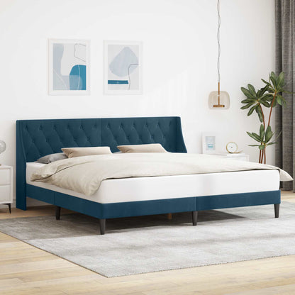 Struttura del letto con testiera Blu 200 x 200 cm Velluto | homemem39