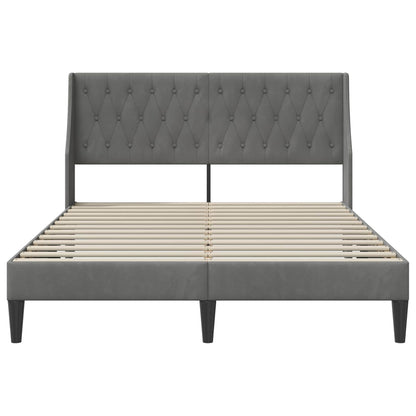 Struttura del letto Grigio Scuro 153 x 203 cm Velluto | homemem39