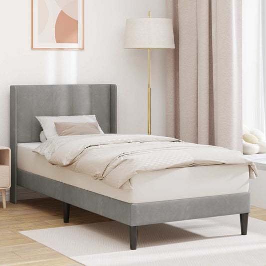 Struttura del letto Grigio Chiaro 80 x 200 cm Velluto | homemem39