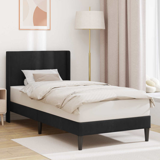Struttura del letto con testiera Nero 80 x 200 cm Velluto | homemem39