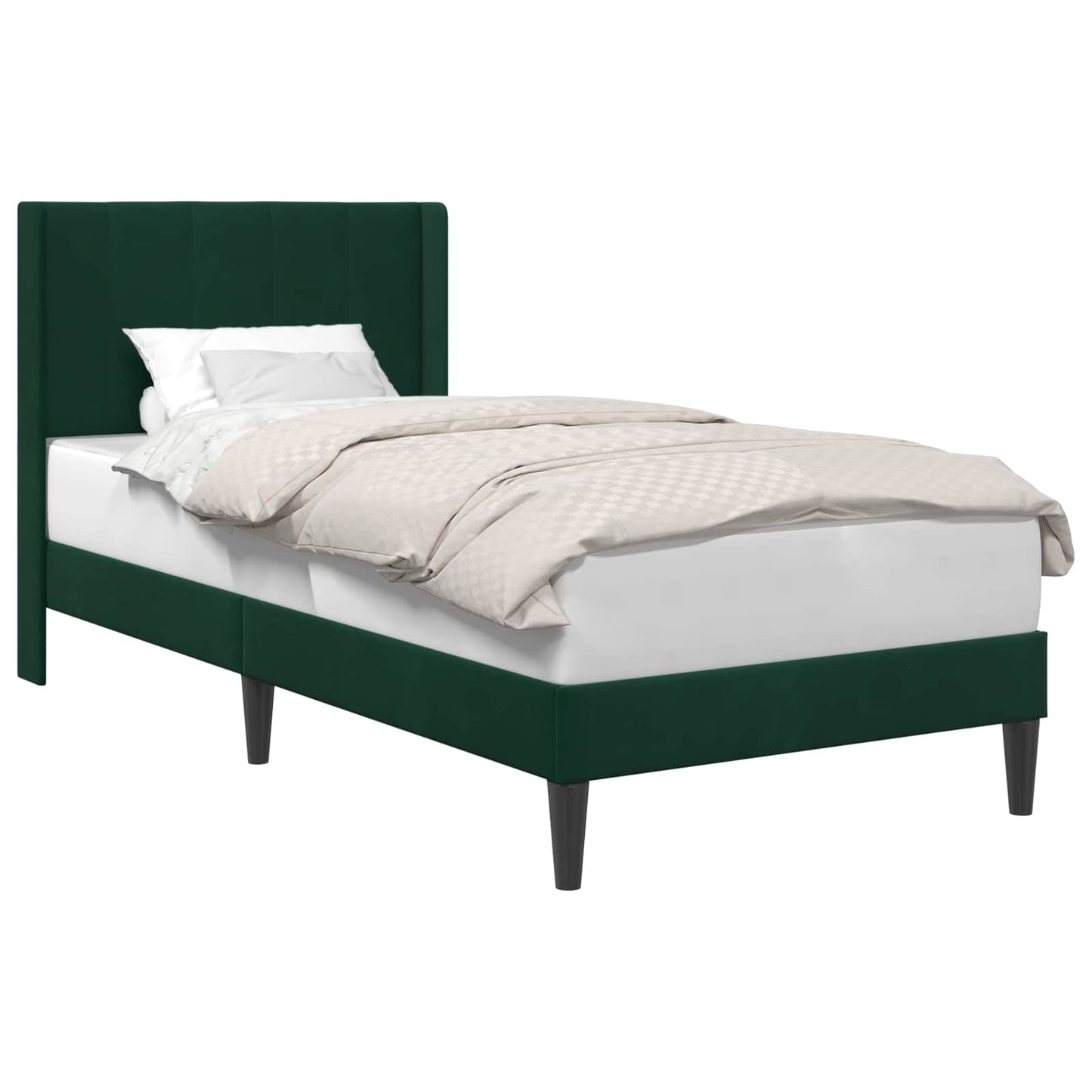 Struttura del letto Verde Scuro 90 x 190 cm Velluto | homemem39