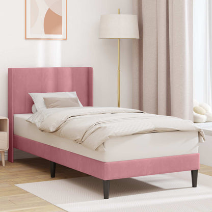Struttura del letto con testiera Rosa 90 x 190 cm Velluto | homemem39