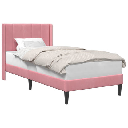Struttura del letto con testiera Rosa 90 x 190 cm Velluto | homemem39