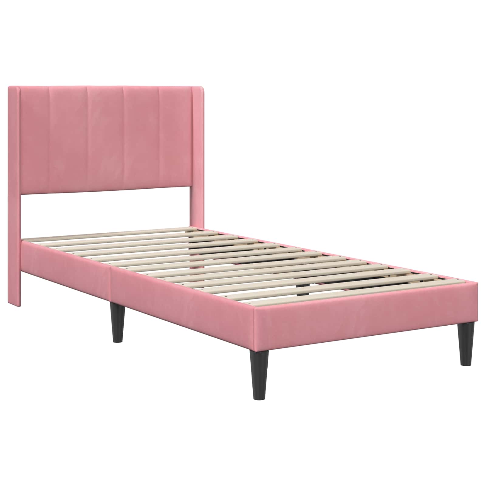 Struttura del letto con testiera Rosa 90 x 190 cm Velluto | homemem39