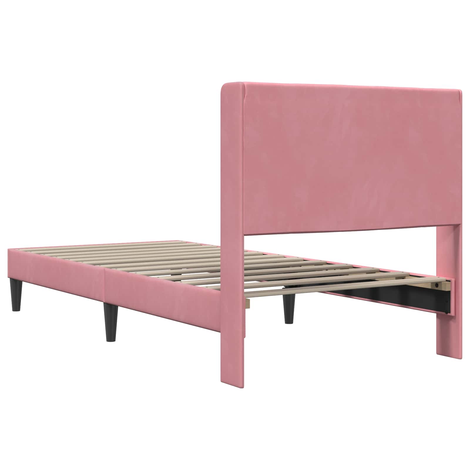 Struttura del letto con testiera Rosa 90 x 190 cm Velluto | homemem39