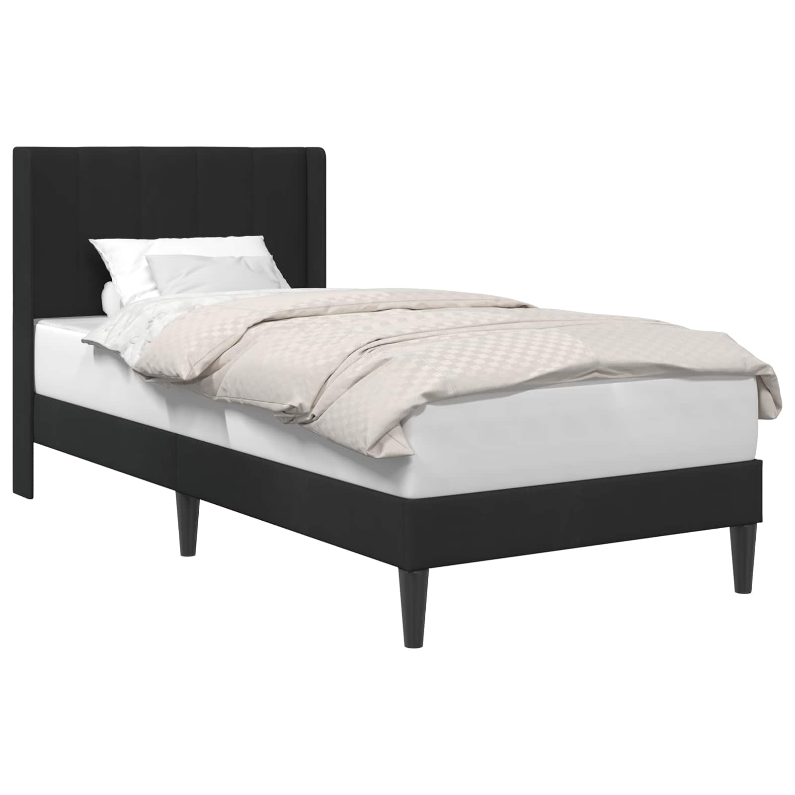 Struttura del letto con testiera Nero 90 x 190 cm Velluto | homemem39