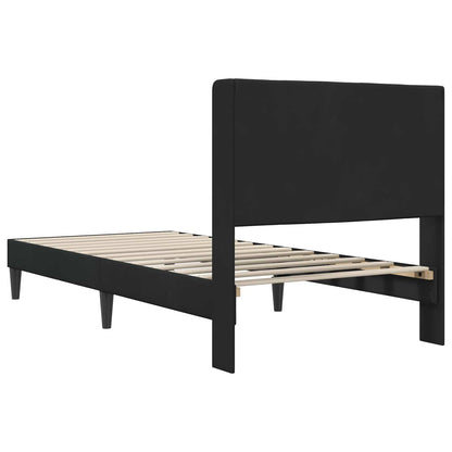 Struttura del letto con testiera Nero 90 x 190 cm Velluto | homemem39