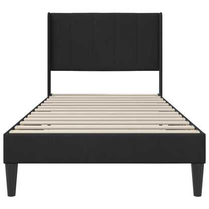 Struttura del letto con testiera Nero 90 x 190 cm Velluto | homemem39