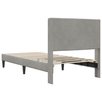 Struttura del letto Grigio Chiaro 90 x 200 cm Velluto | homemem39