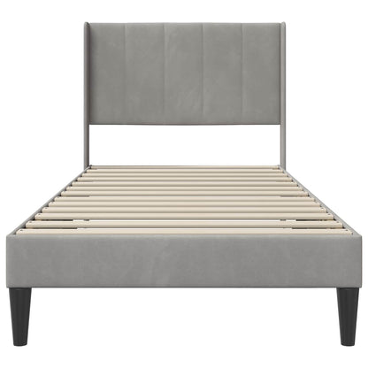 Struttura del letto Grigio Chiaro 90 x 200 cm Velluto | homemem39