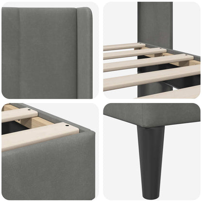 Struttura del letto Grigio Scuro 90 x 200 cm Velluto | homemem39