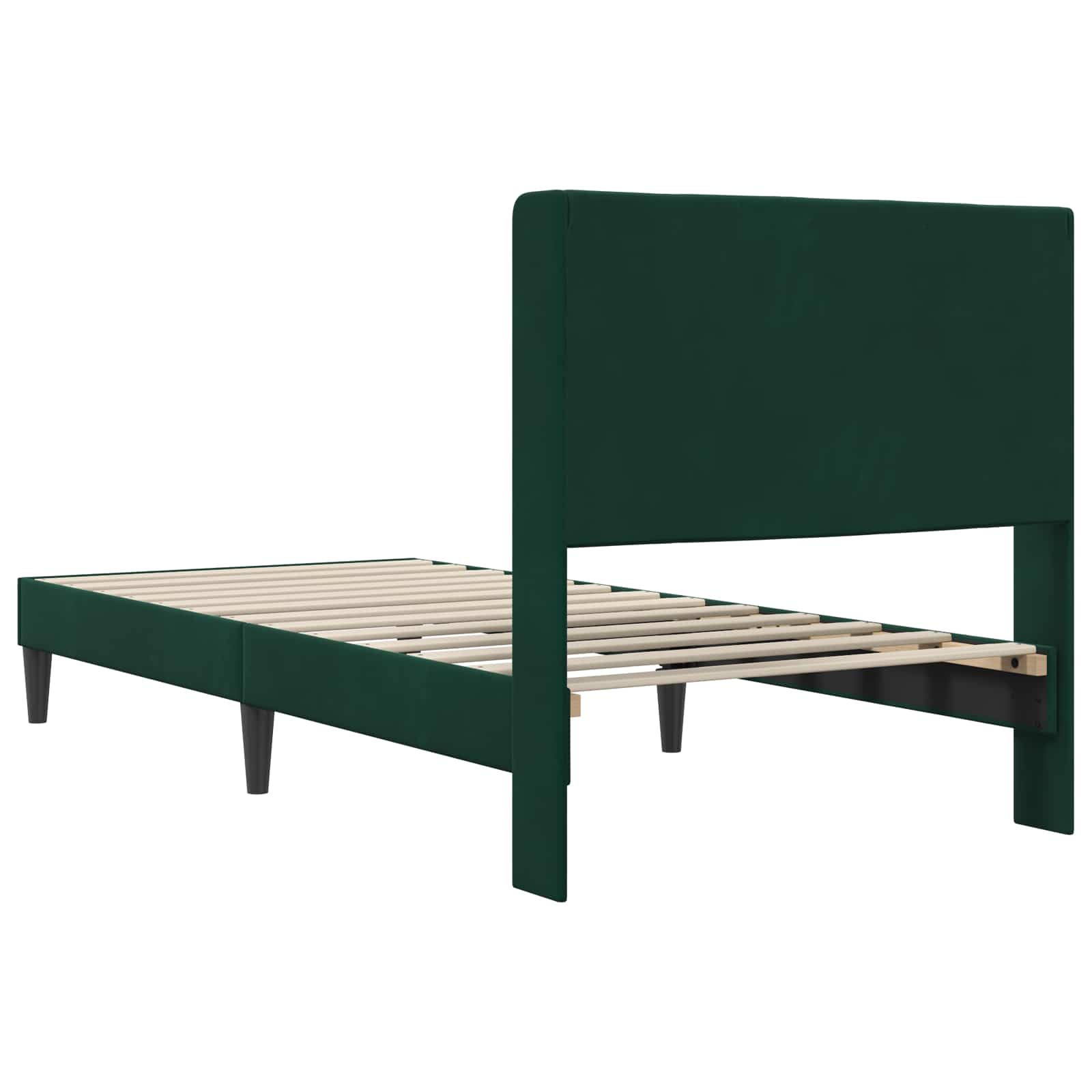 Struttura del letto Verde Scuro 90 x 200 cm Velluto | homemem39