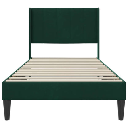 Struttura del letto Verde Scuro 90 x 200 cm Velluto | homemem39
