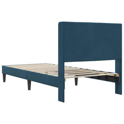 Struttura del letto con testiera Blu 90 x 200 cm Velluto | homemem39